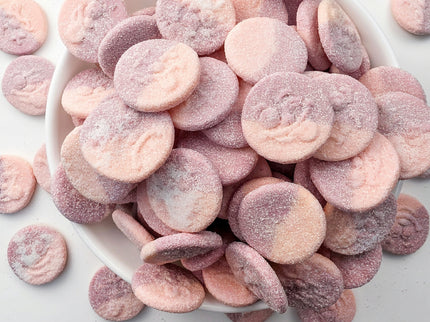 Sour Strawberry Cherry Foam Smileys at Nikki's Candy Reno