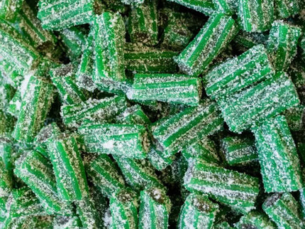 Close-up of green textured capsules packed together.
