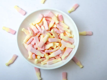 Strawberry Banana Fizzypop Bottle by Nikki's Candy
