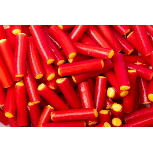 Lemon Rhubarb Red Licorice Logs by Nikki's Candy