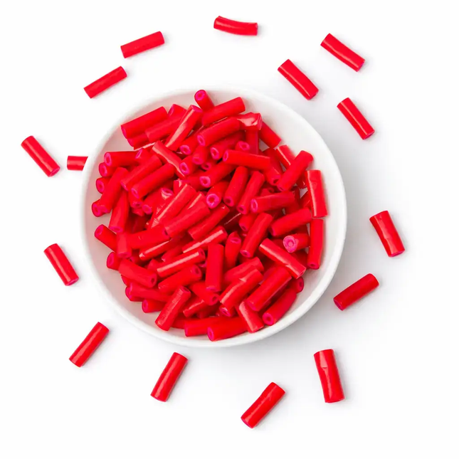 Raspberry Filled red licorice logs by Nikki's Candy