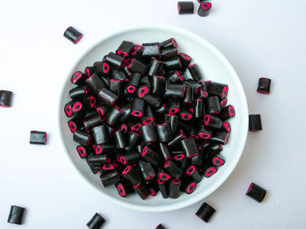 Salty Raspberry Gummy logs by Nikki's Candy