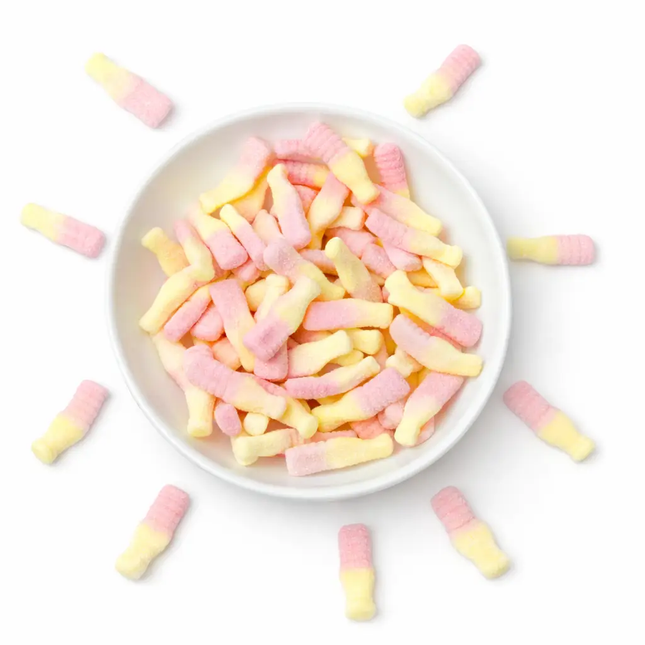 Strawberry Banana Fizzypop Bottle by Nikki's Candy